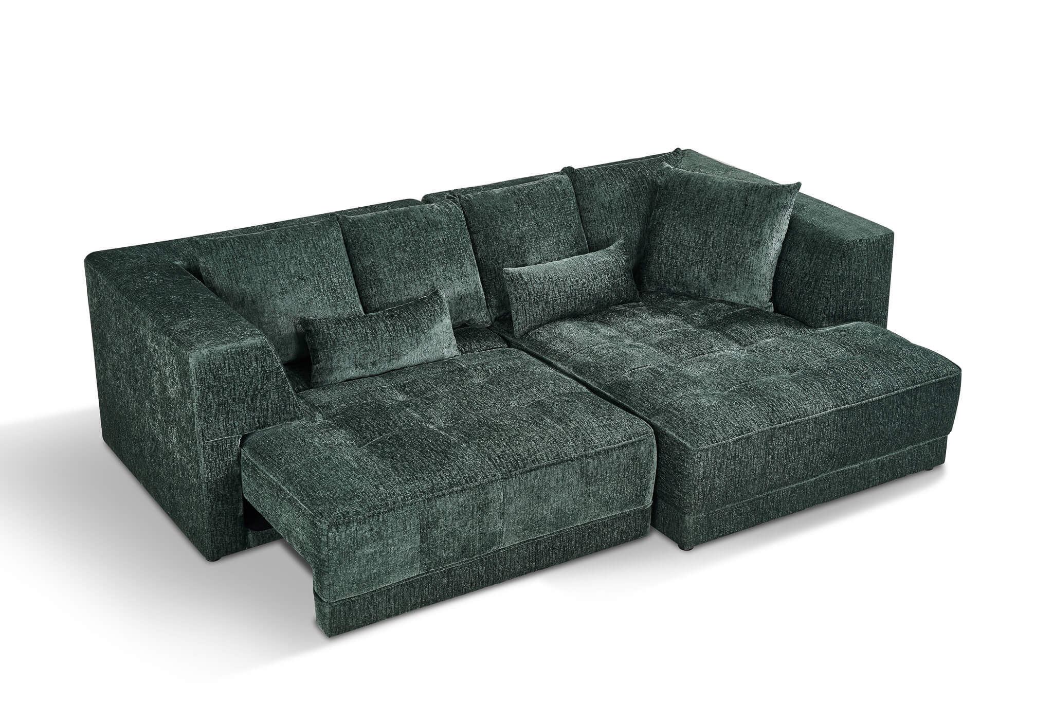 Magnus Green Right Corner Power Slider Sofa Bed & Storage