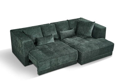 Magnus Green Right Corner Power Slider Sofa Bed & Storage