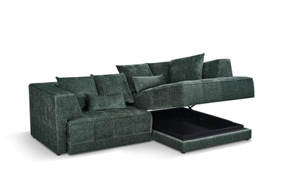 Magnus Green Right Corner Power Slider Sofa Bed & Storage