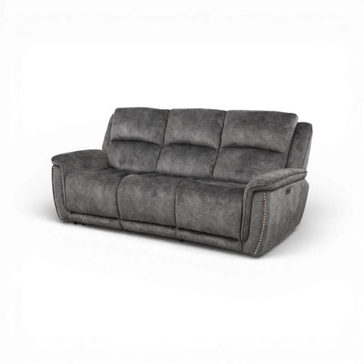 Majestik Grey 3 Seater Power Recliner Sofa