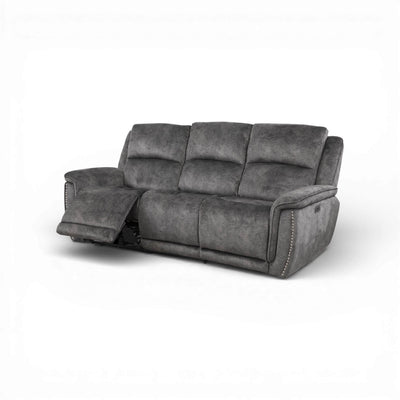 Majestik Grey 3 Seater Power Recliner Sofa