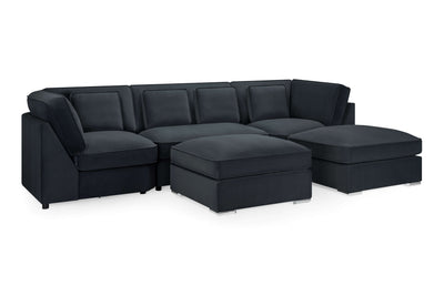 Marvelle Black U Shape Corner Sofa
