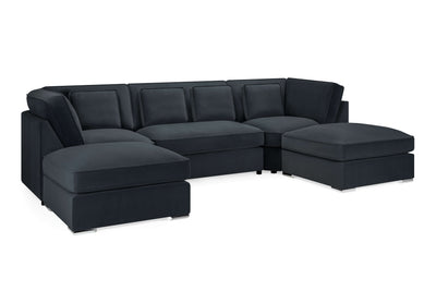 Marvelle Black U Shape Corner Sofa