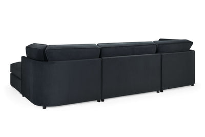 Marvelle Black U Shape Corner Sofa