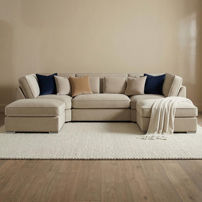 Marvelle Beige U Shape Corner Sofa