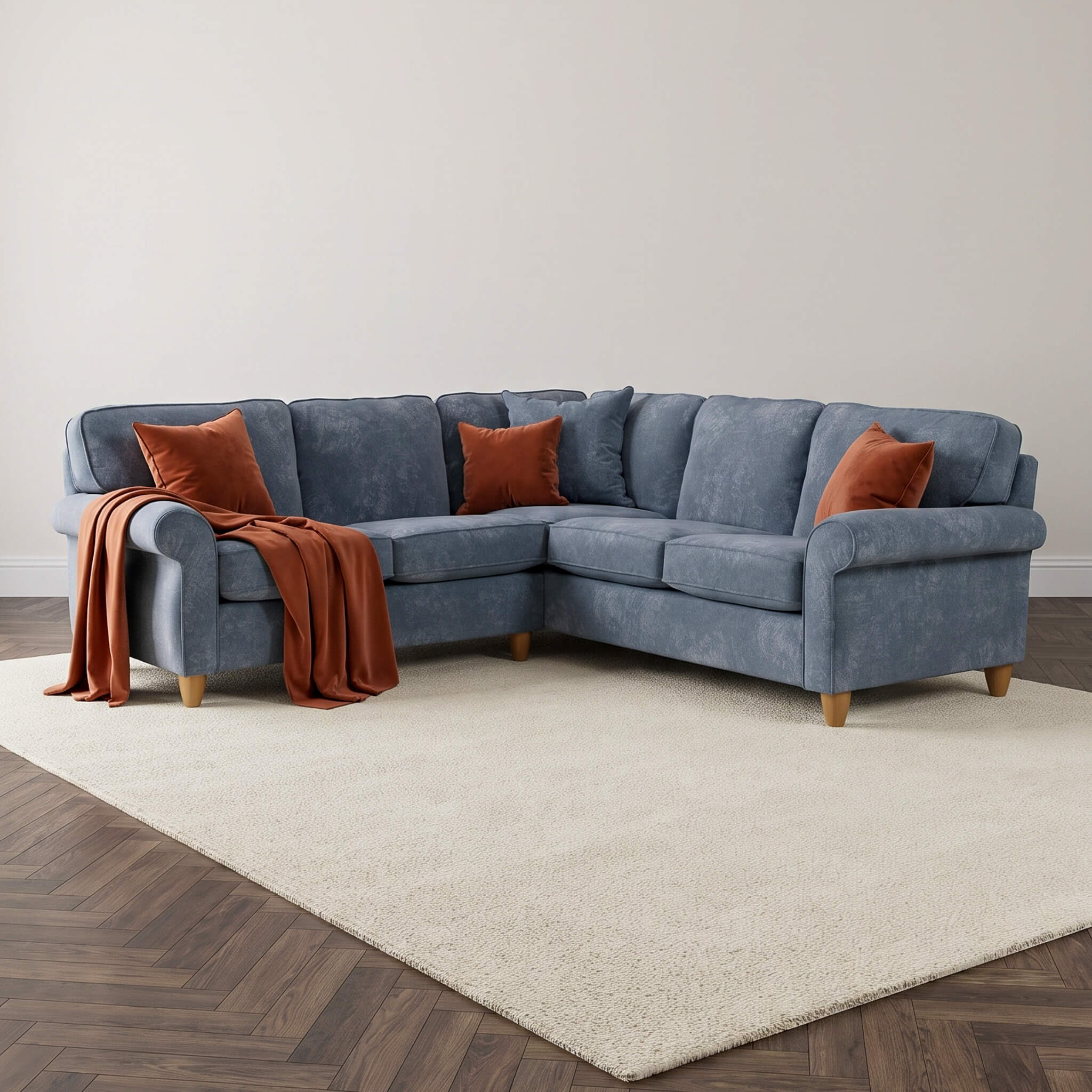 Mary Blue Double Corner Sofa