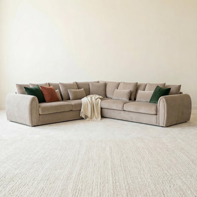 Mira Brown Double Corner Sofa