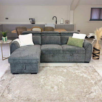 Montrose Grey Universal Corner Sofa Bed