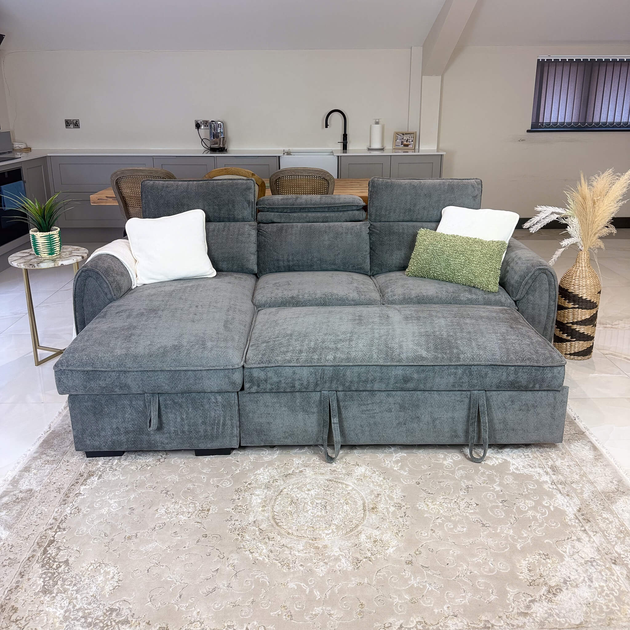 Montrose Grey Universal Corner Sofa Bed