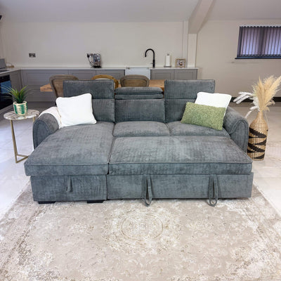 Montrose Grey Universal Corner Sofa Bed