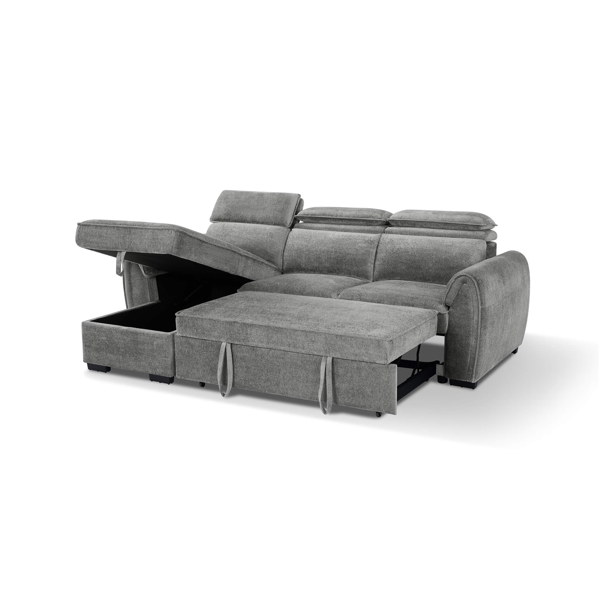 Montrose Grey Universal Corner Sofa Bed