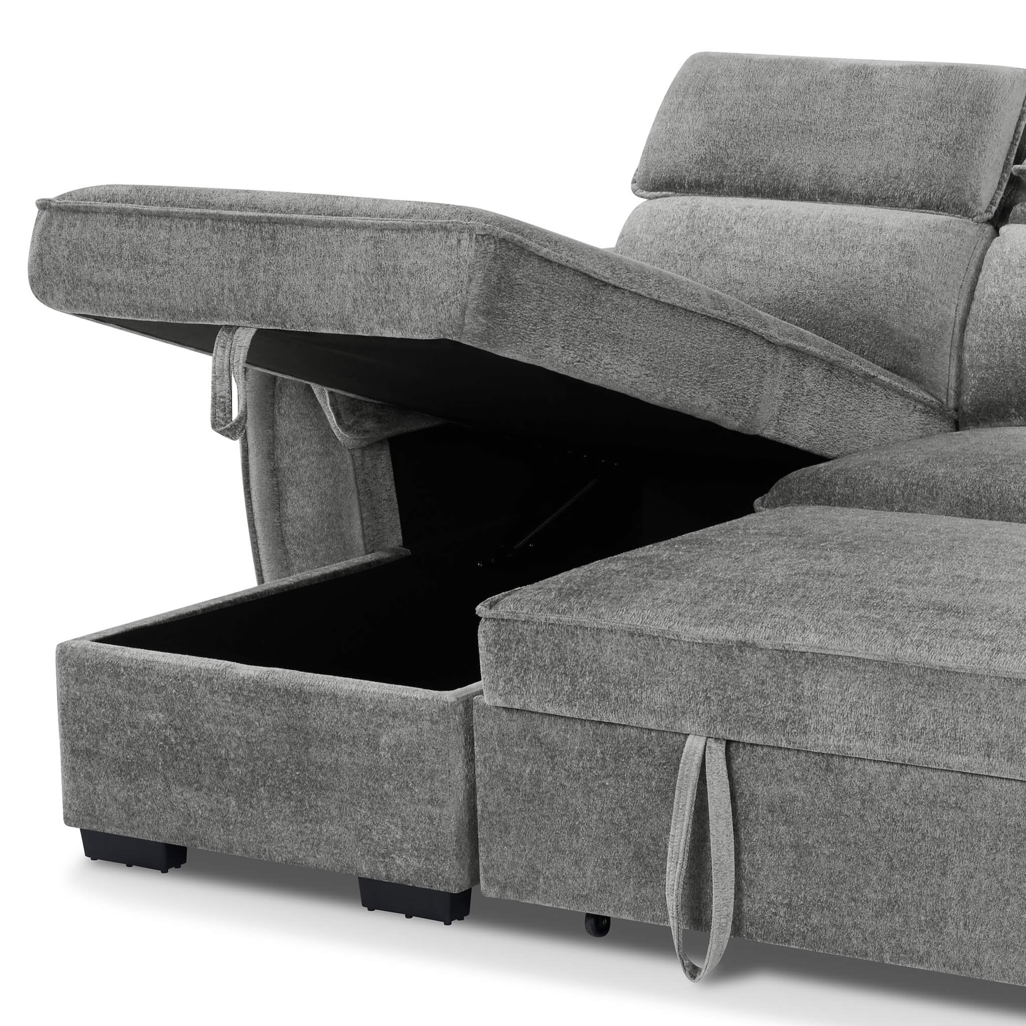 Montrose Grey Universal Corner Sofa Bed
