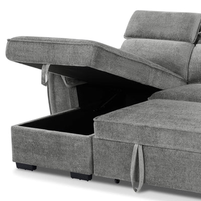 Montrose Grey Universal Corner Sofa Bed