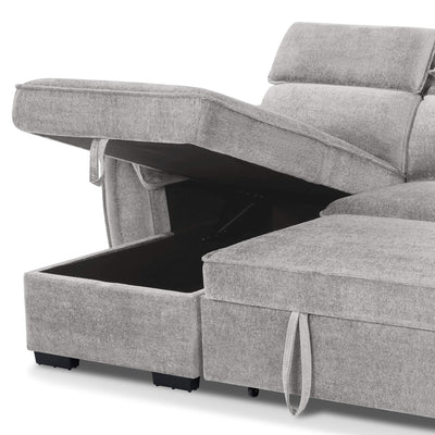 Montrose Grey Universal Corner Sofa Bed