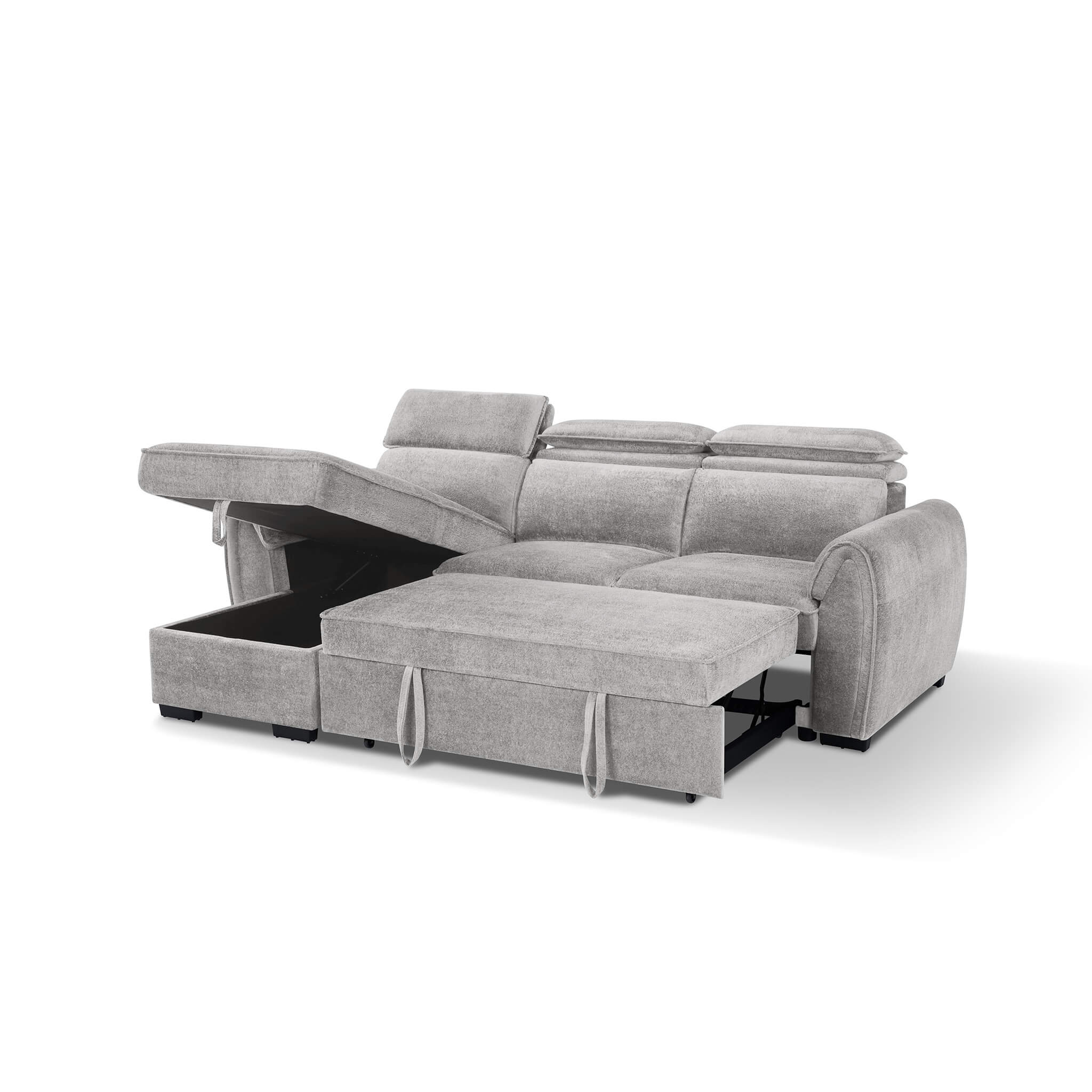 Montrose Grey Universal Corner Sofa Bed