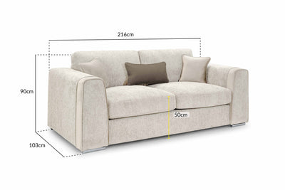 Narela Beige 3 Seater Sofa