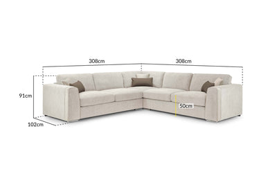 Narela Beige Double Corner Sofa