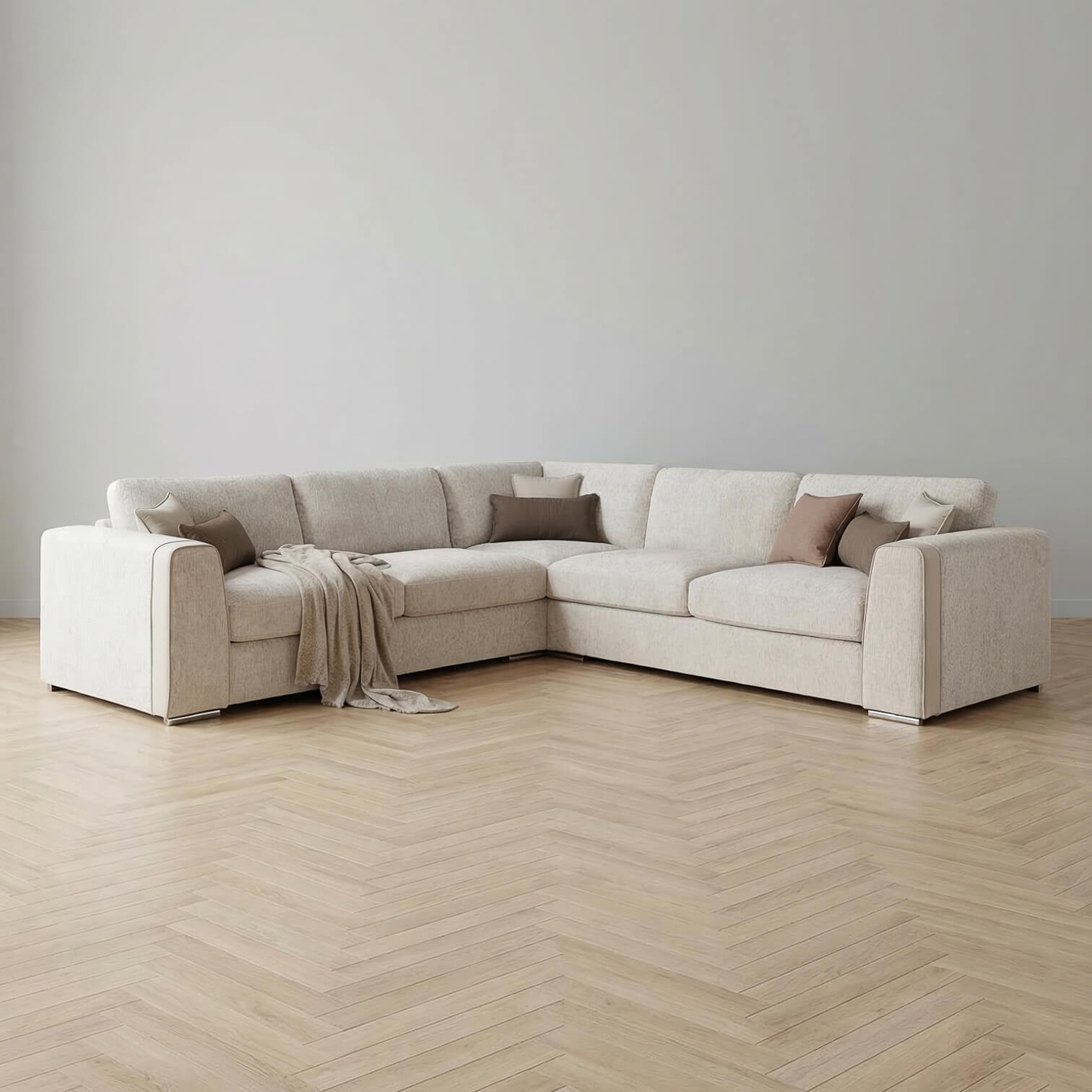 Narela Beige Double Corner Sofa