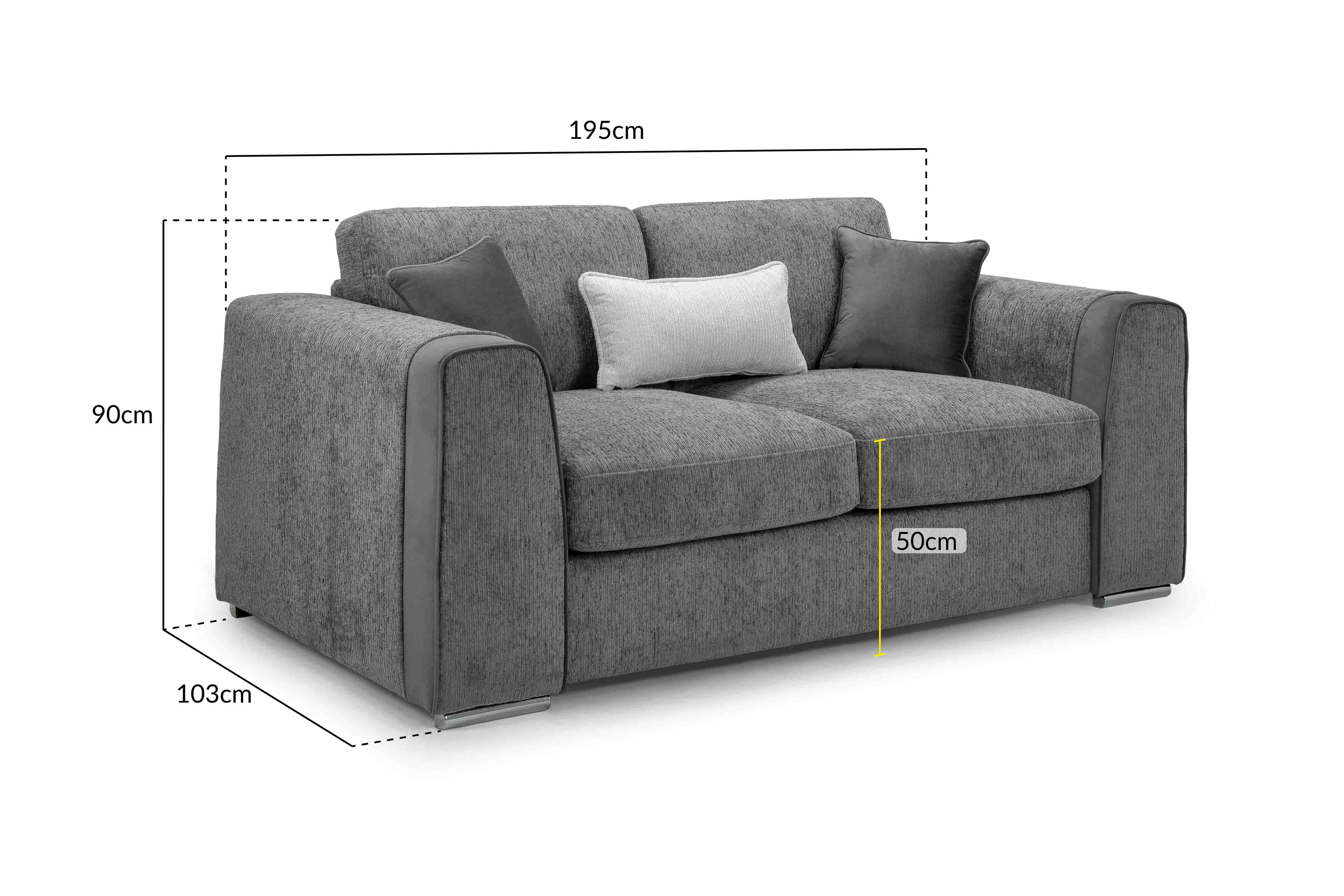 Narela Grey 2 Seater Sofa