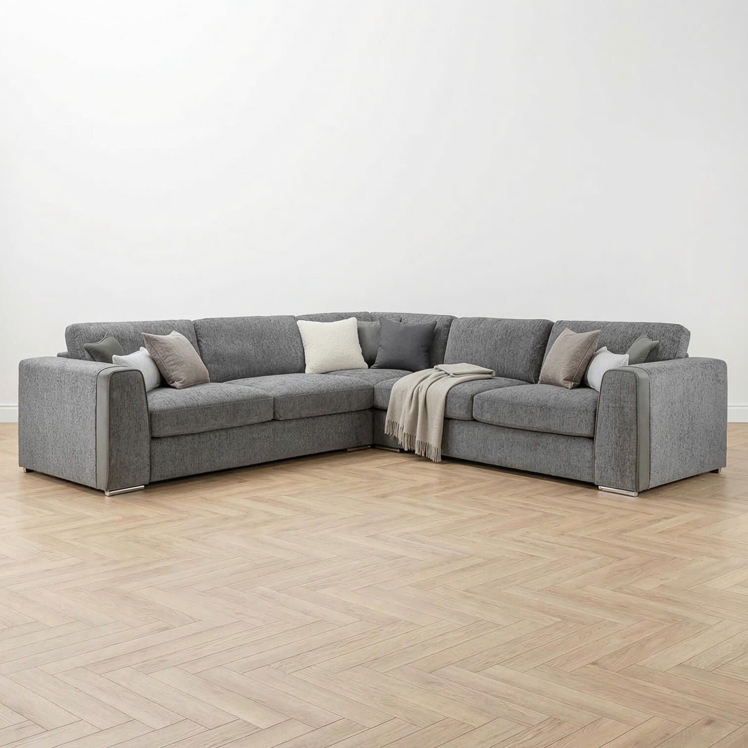 Narela Grey Double Corner Sofa