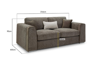 Narela Mocha 3 Seater Sofa