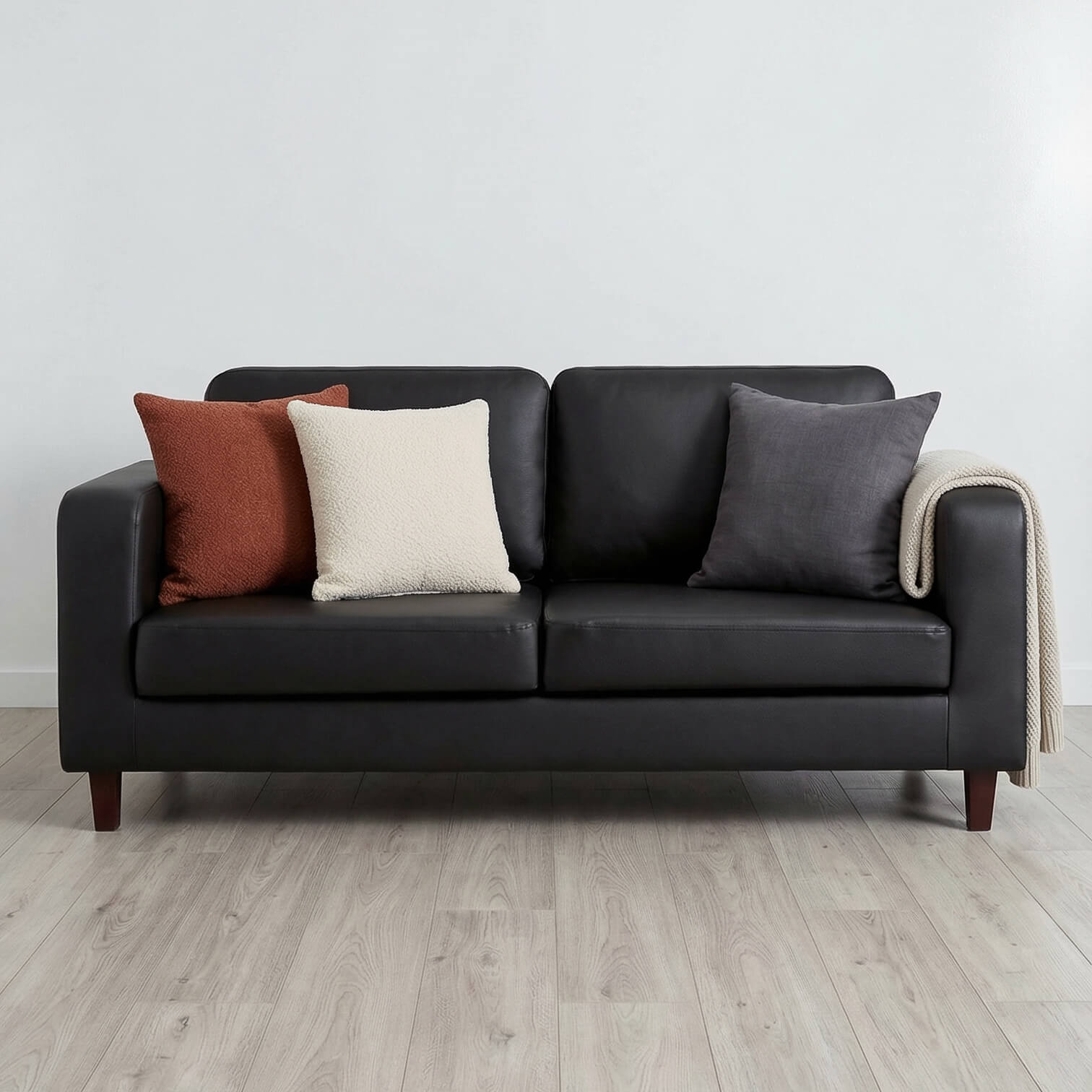 Niro Black 3 Seater Sofa