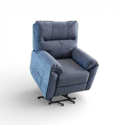 Novar Blue Power Riser Recliner Armchair