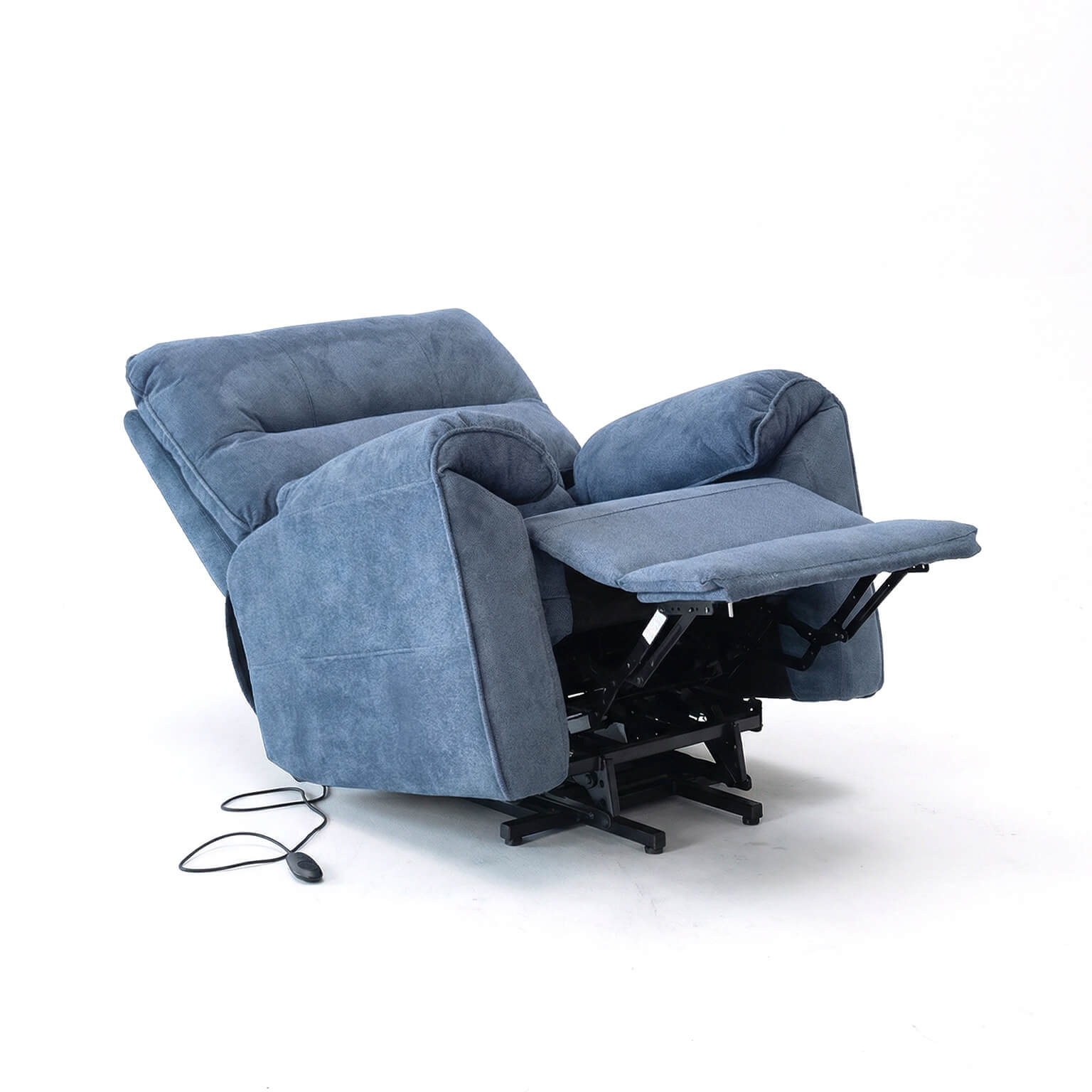 Novar Blue Power Riser Recliner Armchair