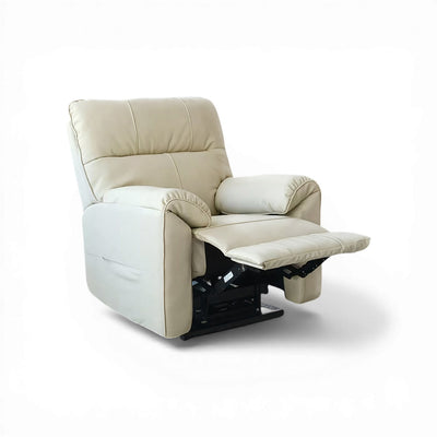 Novar Beige Heat & Massage Power Riser Recliner Armchair