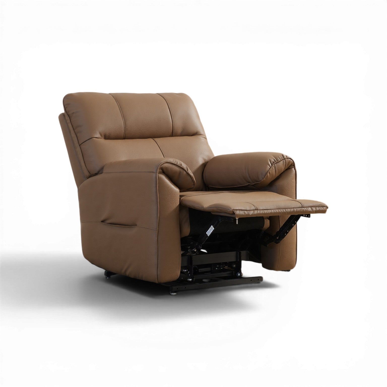 Novar Brown Heat & Massage Power Riser Recliner Armchair