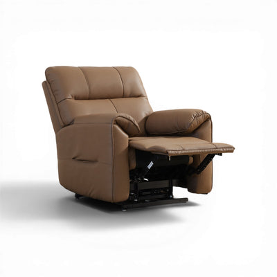 Novar Brown Heat & Massage Power Riser Recliner Armchair
