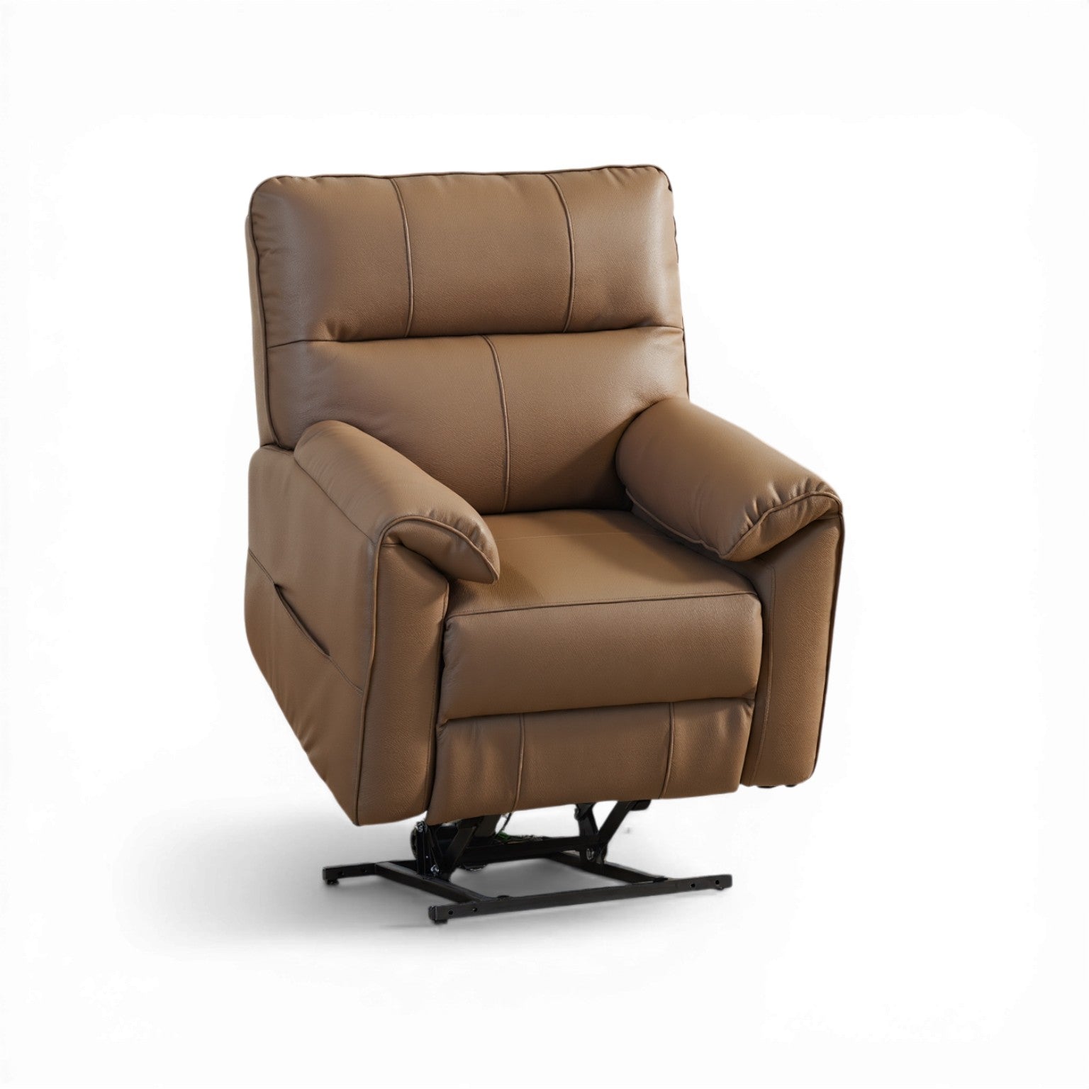 Novar Brown Heat & Massage Power Riser Recliner Armchair