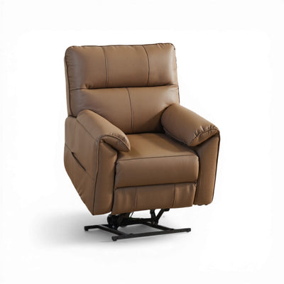 Novar Brown Heat & Massage Power Riser Recliner Armchair