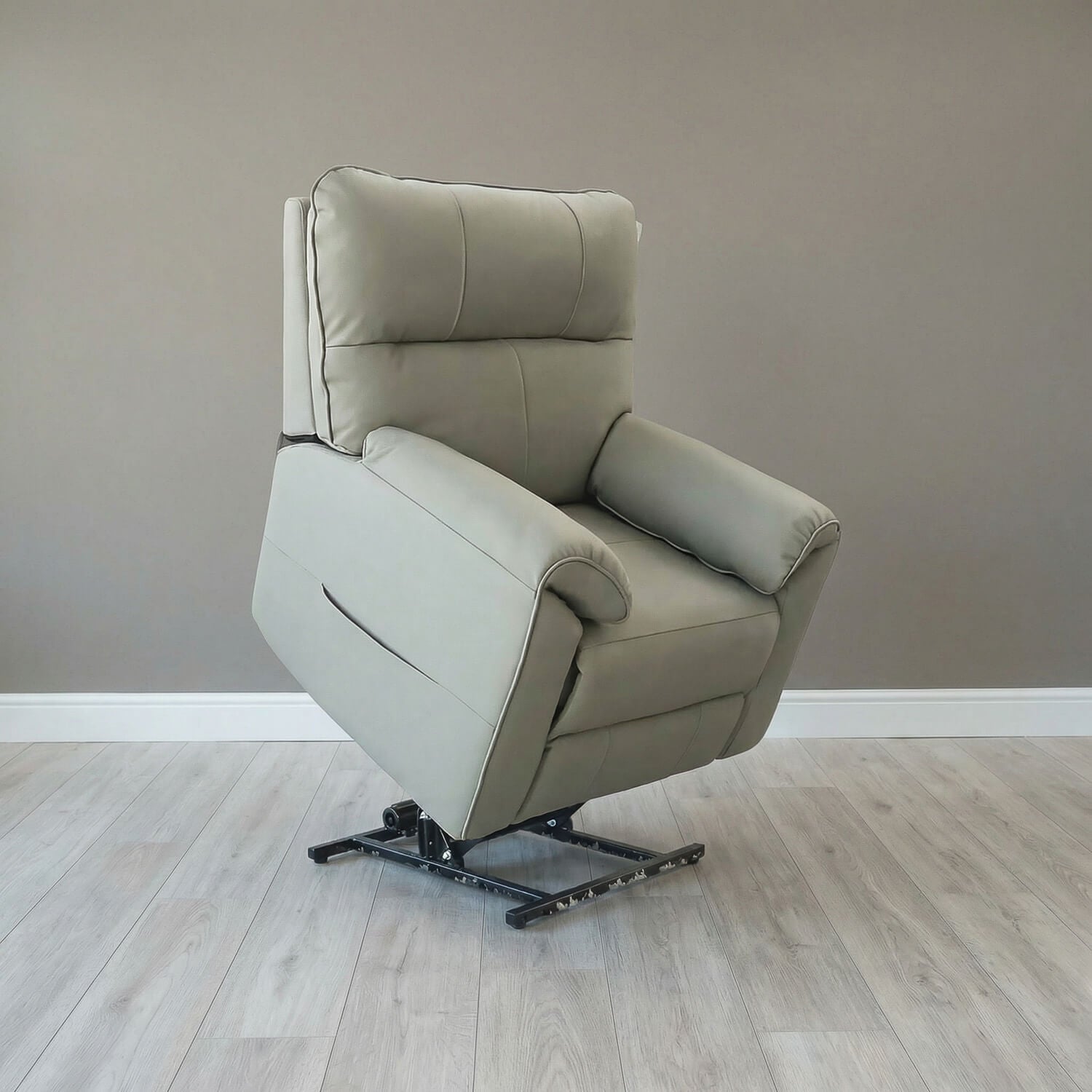 Novar Grey Heat & Massage Power Riser Recliner Armchair