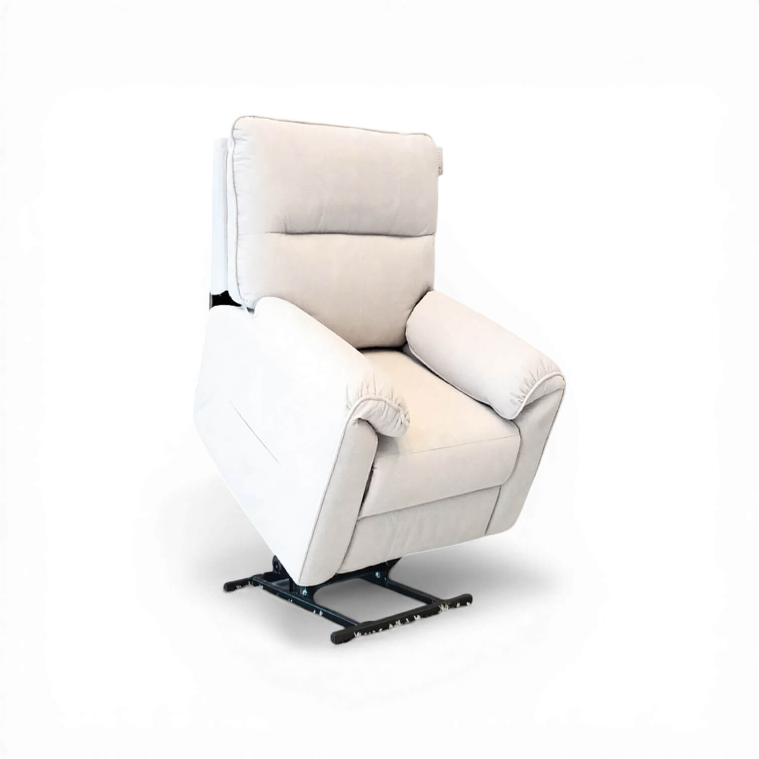Novar Beige Heat & Massage Power Riser Recliner Armchair