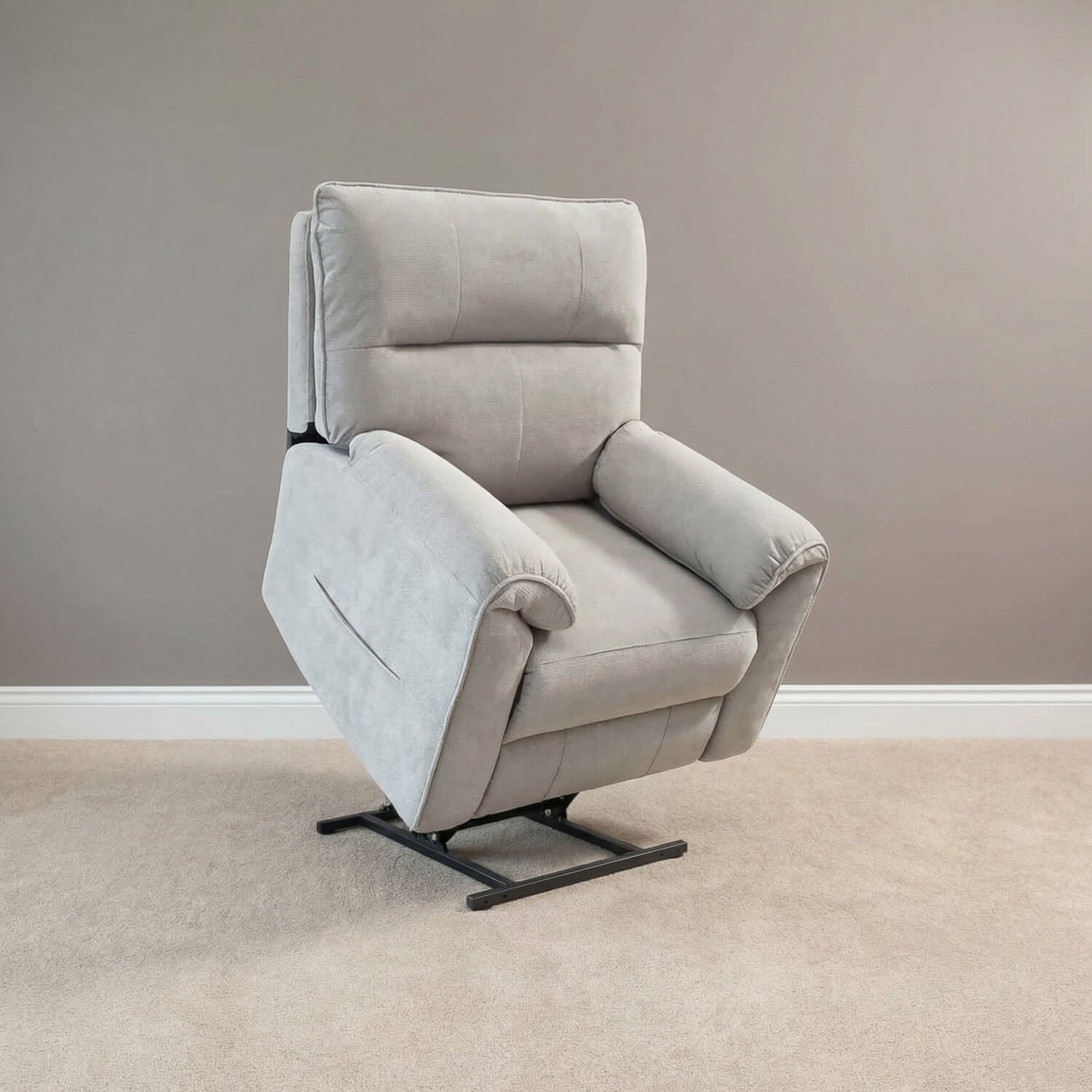 Novar Grey Heat & Massage Power Riser Recliner Armchair