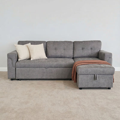 Orina Grey Corner Sofa Bed