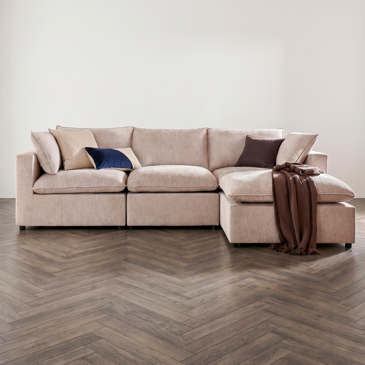 Pamala Beige Modular Corner Sofa