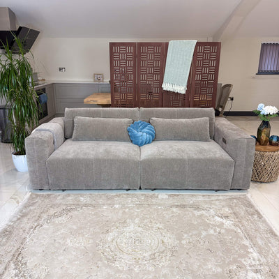 Prescott Beige 3 Seater Power Slider Sofa