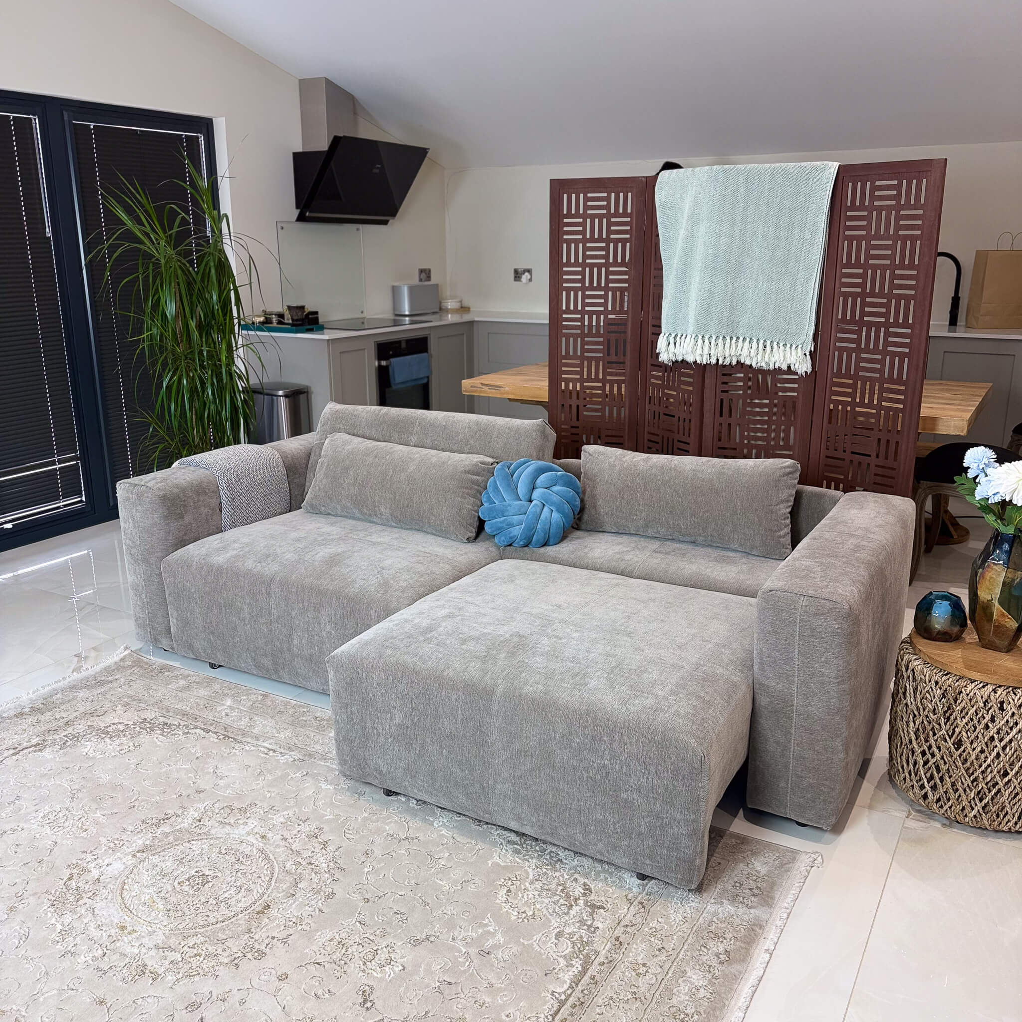 Prescott Beige 3 Seater Power Slider Sofa