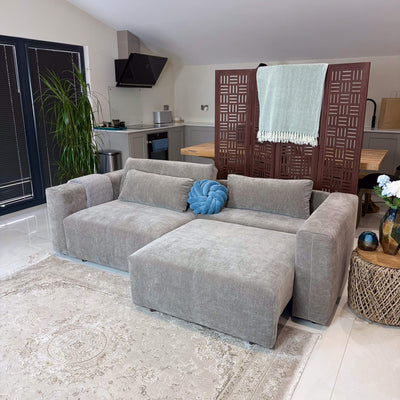 Prescott Beige 3 Seater Power Slider Sofa