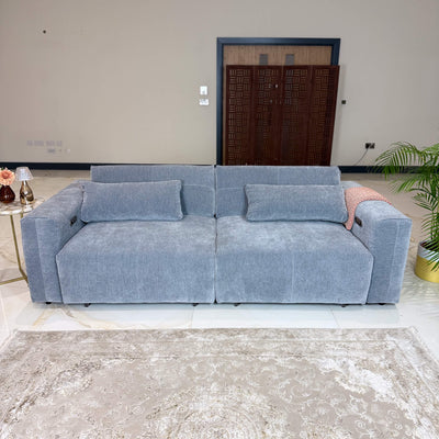 Prescott Grey 3 Seater Power Slider Sofa
