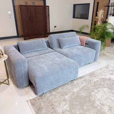 Prescott Grey 3 Seater Power Slider Sofa