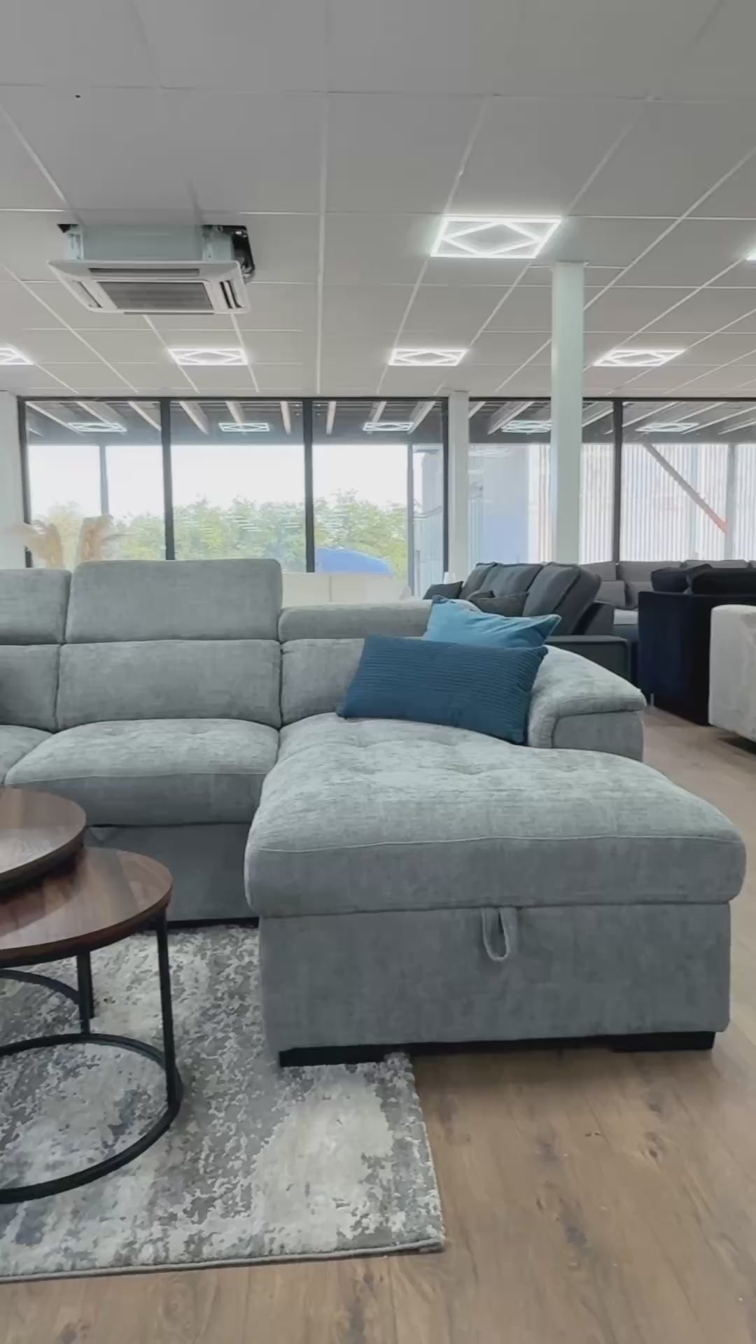 Alaya Grey U Shape Corner Sofa Bed