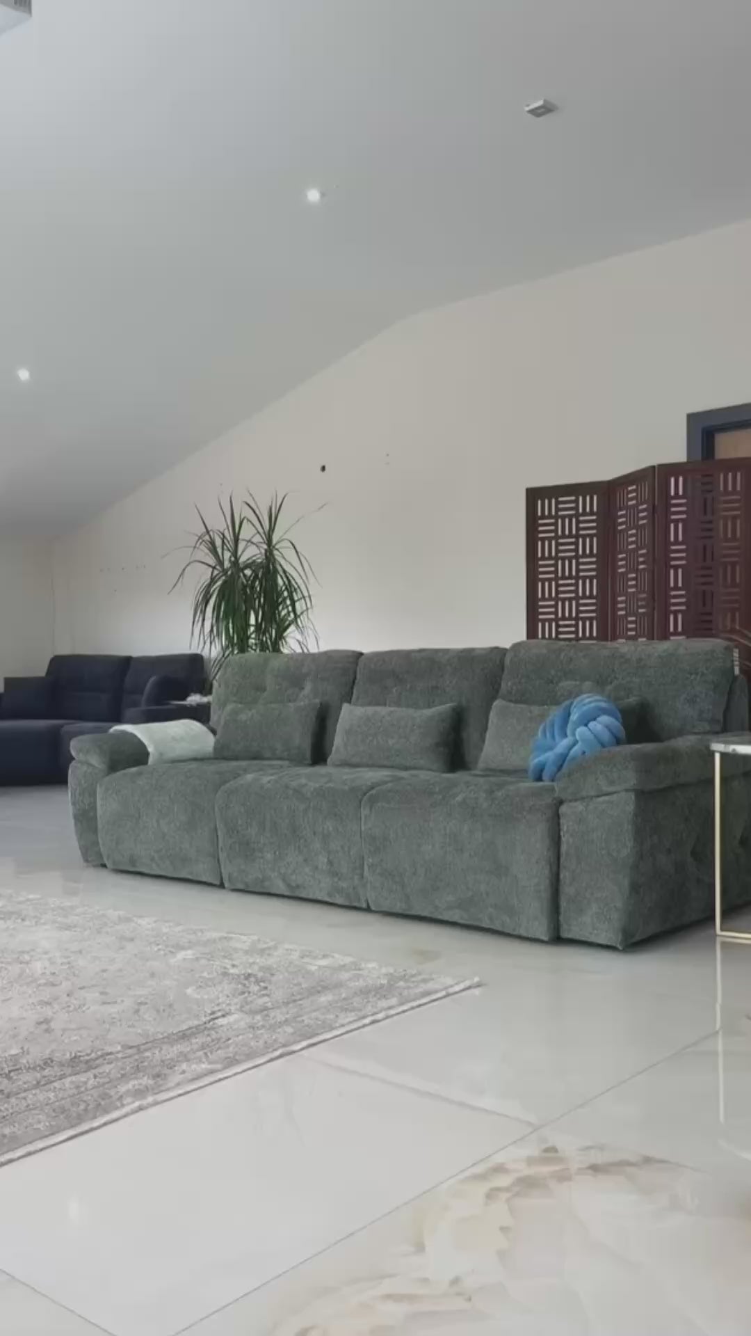 Load video: Rio Green 3 Seater Power Slider Sofa Bed