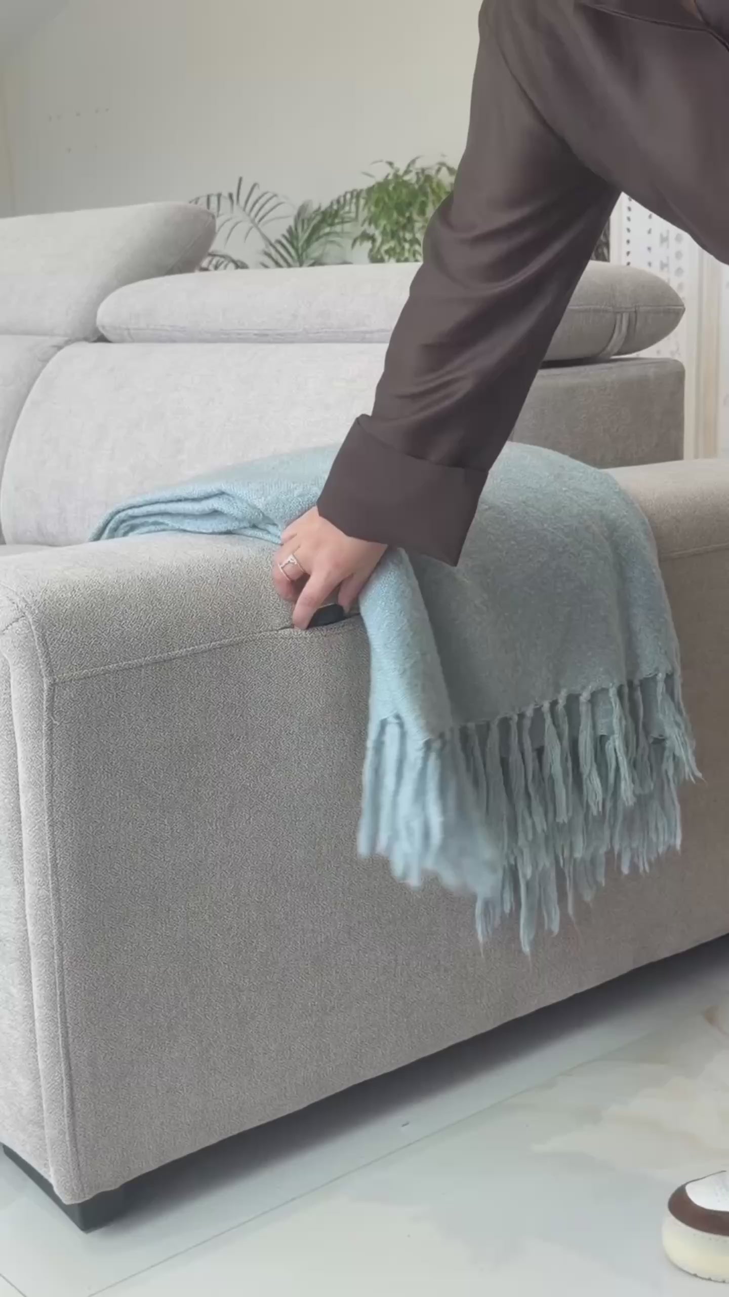Load video: Drift Beige 3 Seater Power Slider Sofa