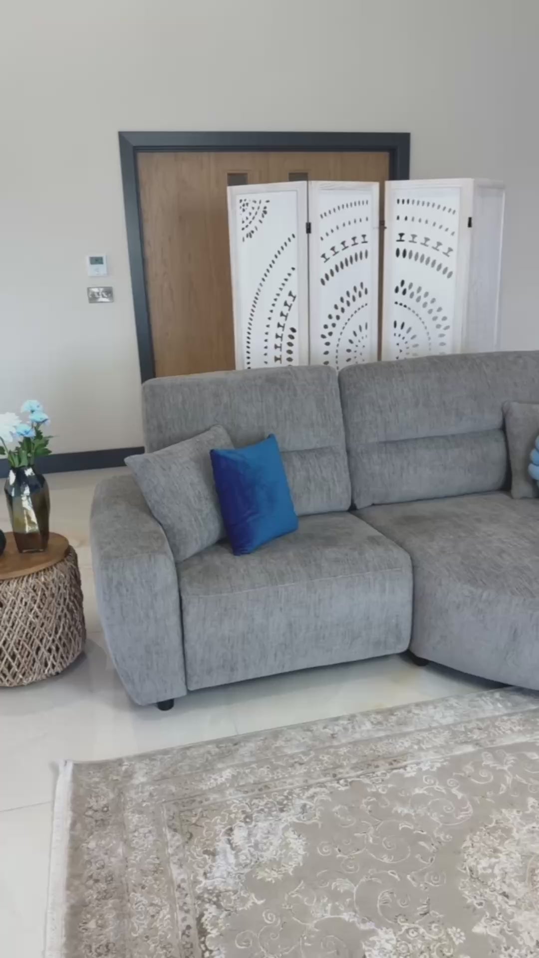 Denver Grey Left Power Corner Recliner Sofa