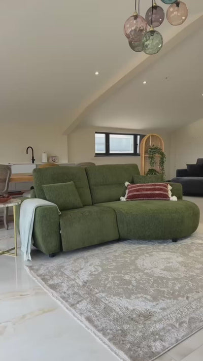 Denver Green Right Power Corner Recliner Sofa