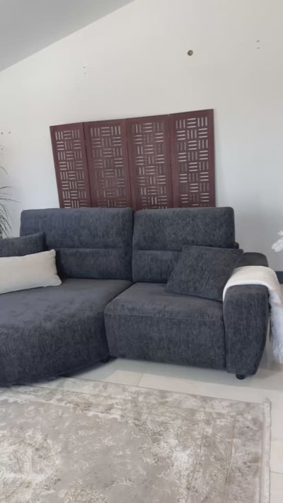 Denver Black Left Power Corner Recliner Sofa