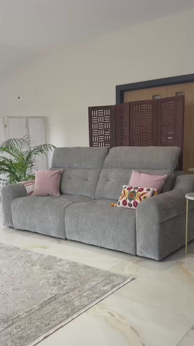 Harrison Grey 3 Seater Power Slider Sofa
